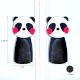 Handcrafted Acacia Wood Panda Fabric Handle Pair